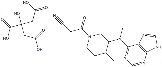 3-(4-Methyl-3-(Methyl(7H-pyrrolo[2,3-d]pyriMidin-4-yl)aMino)piperidin-1-yl)-3-oxopropanenitrile 2-hydroxypropane-1,2,3-tricarboxylate Structure
