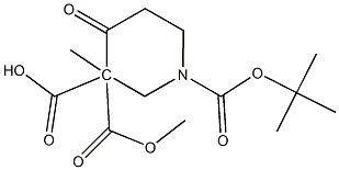 1-tert-butyl 3,3-diMethyl 4-oxopiperidine-1,3,3-tricarboxylate, 1334415-35-8, 结构式