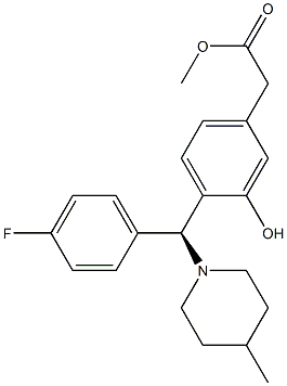 (S)-Methyl 2-(4-((4-fluorophenyl)(4-Methylpiperidin-1-yl)Methyl)-3-hydroxyphenyl)acetate Structure