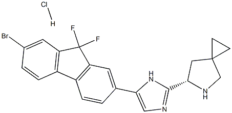 (S)-6-(5-(7-broMo-9,9-difluoro-9H-fluoren-2-yl)-1H-iMidazol-2-yl)-5-azaspiro[2.4]heptane hydrochloride Struktur