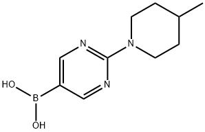 (2-(4-メチルピペリジン-1-イル)ピリミジン-5-イル)ボロン酸 化学構造式