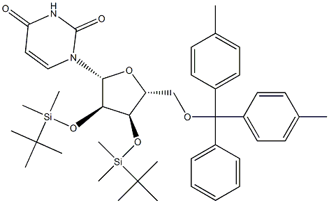 2',3'-Bis-O-(t-butyldiMethylsilyl)-5'-O-(4,4'-diMethyltriphenylMethyl)uridine Structure