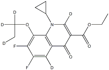 1-Cyclopropyl-8-ethoxy-6,7-difluoro-1,4-dihydro-4-oxo-3-quinolinecarboxylic Acid Ethyl Ester-d5,,结构式