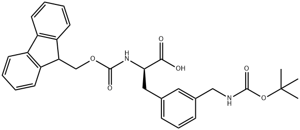 FMOC-D-PHE(3-CH2NHBOC)-OH, 1217665-54-7, 结构式