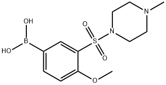 (4-甲氧基-3-((4-甲基哌嗪-1-基)磺酰)苯基)硼酸,1704080-99-8,结构式