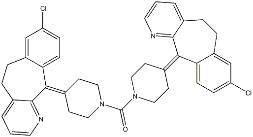 Bis(4-(8-chloro-5H-benzo[5,6]cyclohepta[1,2-b]pyridin-11(6H)-ylidene)piperidin-1-yl)Methanone Structure