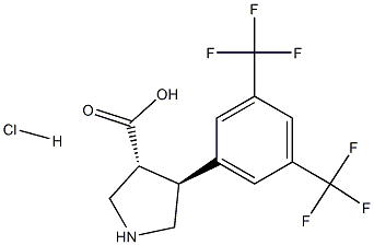 (+/-)-trans-4-(3,5-bis(trifluoroMethyl)-phenyl)-pyrrolidine-3-carboxylic acid-HCl 结构式