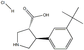 (+/-)-trans-4-(3-tert-butyl-phenyl)-pyrrolidine-3-carboxylic acid-HCl Structure