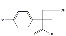 (1r,3r)-1-(4-broMophenyl)-3-hydroxy-3-Methylcyclobutanecarboxylic acid Structure