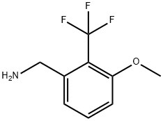 3-メトキシ-2-(トリフルオロメチル)ベンジルアミン 化学構造式