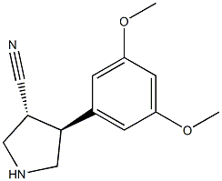 (3R,4S)-4 - (3,5 - 二甲氧基苯基)吡咯烷-3 - 腈, , 结构式