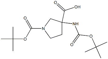 1-(tert-butoxycarbonyl)-3-(tert-butoxycarbonylaMino)pyrrolidine-3-carboxylic acid,1624260-80-5,结构式