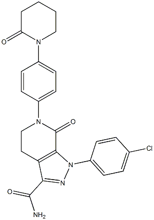 1-(4-chlorophenyl)-7-oxo-6-(4-(2-oxopiperidin-1-yl)phenyl)-4,5,6,7-tetrahydro-1H-pyrazolo[3,4-c]pyridine-3-carboxaMide Structure