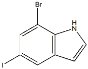 7-溴-5-碘吲哚, , 结构式