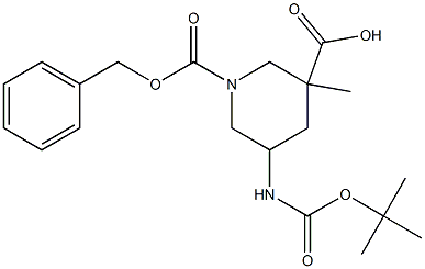 1-benzyl 3-Methyl 5-(tert-butoxycarbonylaMino)piperidine-1,3-dicarboxylate Structure