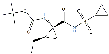 N-[(1R,2R)-1-[[(环丙基磺酰基)氨基]羰基]-2-乙基环丙基]氨基甲酸1,1-二甲N-[(1R,2R)-1-[[(环丙基磺酰基)氨基]羰基]-2-乙基环丙基]氨基甲酸1,1-二甲基乙酯基乙酯, , 结构式