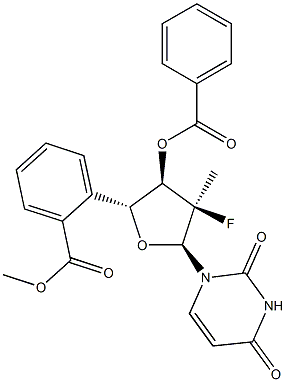 ((2R,3R,4R,5S)-3-(benzoyloxy)-5-(2,4-dioxo-3,4-dihydropyriMidin-1(2H)-yl)-4-fluoro-4-Methyltetrahydrofuran-2-yl)Methyl benzoate Struktur