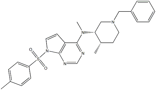 N-((3S,4S)-1-benzyl-4-Methylpiperidin-3-yl)-N-Methyl-7-tosyl-7H-pyrrolo[2,3-d]pyriMidin-4-aMine Structure