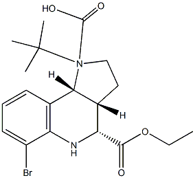 (3aR,4R,9bR)-1-tert-butyl 4-ethyl 6-broMo-3,3a,4,5-tetrahydro-1H-pyrrolo[3,2-c]quinoline-1,4(2H,9bH)-dicarboxylate Structure