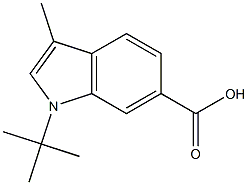 1-(tert-Butyl)-3-Methyl-1H-indole-6-carboxylic acid,1624260-57-6,结构式