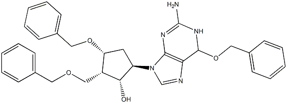 (1R,2S,3R,5R)-5-(2-AMino-6-(benzyloxy)-1H-purin-9(6H)-yl)-3-(benzyloxy)-2-((benzyloxy)Methyl)cyclopentanol Structure