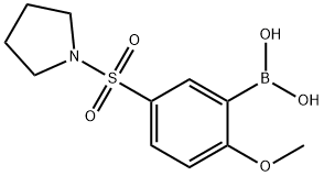 (2-甲氧基-5-(吡咯烷-1-基磺酰)苯基)硼酸 结构式