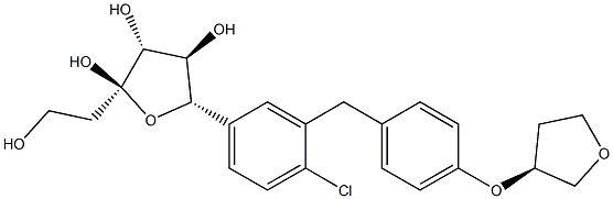 (2R,3R,4R,5S)-5-(4-chloro-3-(4-((S)-tetrahydrofuran-3-yloxy)benzyl)phenyl)-2-(2-hydroxyethyl)tetrahydrofuran-2,3,4-triol Struktur
