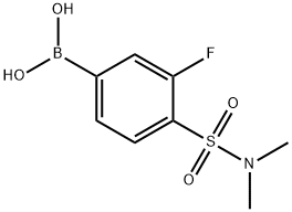 (4-(N,N-二甲基氨磺酰)-3-氟苯基)硼酸 结构式