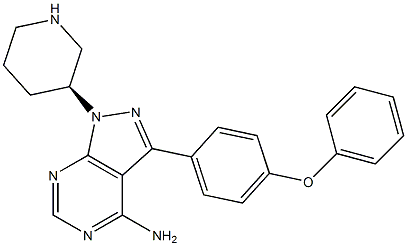 (S)-3-(4-phenoxyphenyl)-1-(piperidin-3-yl)-1H-pyrazolo[3,4-d]pyriMidin-4-aMine 结构式