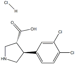 (+/-)-trans-4-(3,4-dichloro-phenyl)-pyrrolidine-3-carboxylic acid-HCl Struktur