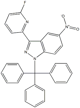 3-(6-fluoropyridin-2-yl)-5-nitro-1-trityl-1H-indazole Struktur