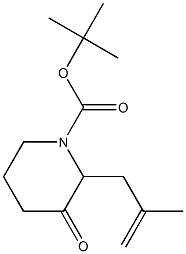 2-(甲基烯丙基)-3-氧代哌啶-1-甲酸叔丁酯, , 结构式