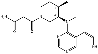 3-((3R,4R)-4-Methyl-3-(Methyl(7H-pyrrolo[2,3-d]pyriMidin-4-yl)aMino)piperidin-1-yl)-3-oxopropanaMide Structure