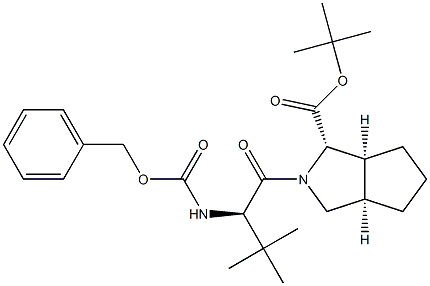 (1S,3AR,6AS)-2-((R)-2-(((苄氧基)羰基)氨基)-3,3-二甲基丁酰基)八氢环戊二烯并[C]吡咯-1-甲酸叔丁酯 结构式