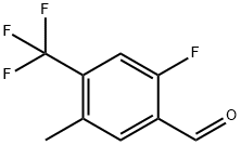 2-フルオロ-5-メチル-4-(トリフルオロメチル)ベンズアルデヒド 化学構造式