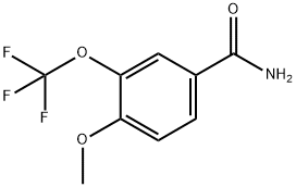 4-メトキシ-3-(トリフルオロメトキシ)ベンズアミド 化学構造式