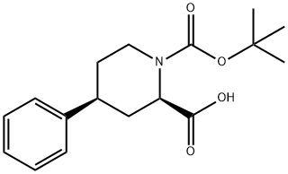(2R)-4β-フェニルピペリジン-1,2β-ジカルボン酸1-tert-ブチル 化学構造式