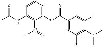 3-acetaMido-2-nitrophenyl 4-(diMethylaMino)-3,5-difluorobenzoate Structure
