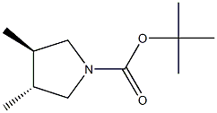 trans-tert-butyl 3,4-diMethylpyrrolidine-1-carboxylate Struktur
