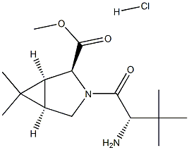 (1S,2S,5R)-Methyl 3-((S)-2-aMino-3,3-diMethylbutanoyl)-6,6-diMethyl-3-azabicyclo[3.1.0]hexane-2-carboxylate (hydrochloride) 化学構造式