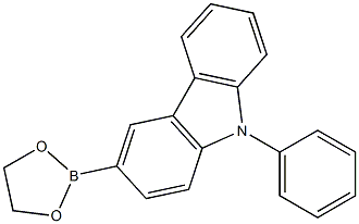 3-(1,3,2- 硼酸频哪醇酯-2-基)-9-苯基-9H-咔唑,,结构式