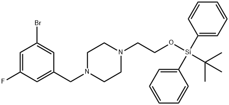 1-(3-broMo-5-fluorobenzyl)-4-(2-((tert-butyldiphenylsilyl)oxy)ethyl)piperazine|1-(3-溴-5-氟苯甲基)-4-(2-((叔-丁基二苯基甲硅烷基)氧代)乙基)哌嗪