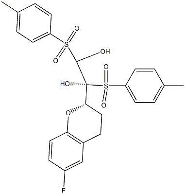 (1'S,2S)-2-(1',2'-Ditosyl-1',2'-dihydroxyethyl)-6-fluorochroMane Structure