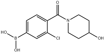 (3-chloro-4-(4-hydroxypiperidine-1-carbonyl)phenyl)boronic acid Structure