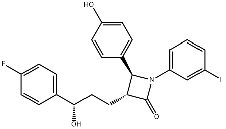 (3R,4S)-1-(3-fluorophenyl)-3-((S)-3-(4-fluorophenyl)-3-hydroxypropyl)-4-(4-hydroxyphenyl)azetidin-2-one Structure