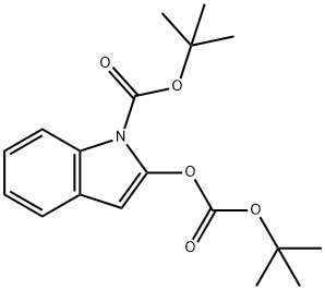 2-tert-Butoxycarbonyloxy-indole-1-carboxylic acid tert-butyl ester 结构式