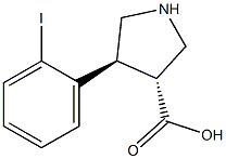 (+/-)-trans-4-(2-iodo-phenyl)-pyrrolidine-3-carboxylic acid Struktur