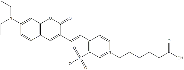 (E)-1-(5-Carboxypentyl)-4-(2-(7-(diethylaMino)-2-oxo-2H-chroMen-3-yl)vinyl)pyridiniuM-3-sulfonate Struktur
