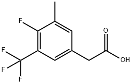 4-氟-3-甲基-5-(三氟甲基)苯乙酸, 1373920-82-1, 结构式