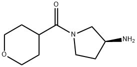 (S)-(3-アミノピロリジン-1-イル)(テトラヒドロ-2H-ピラン-4-イル)メタノン 化学構造式